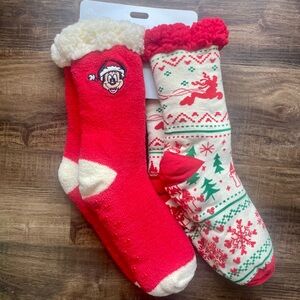 New Disney Parks Character Holiday Socks, set of 2